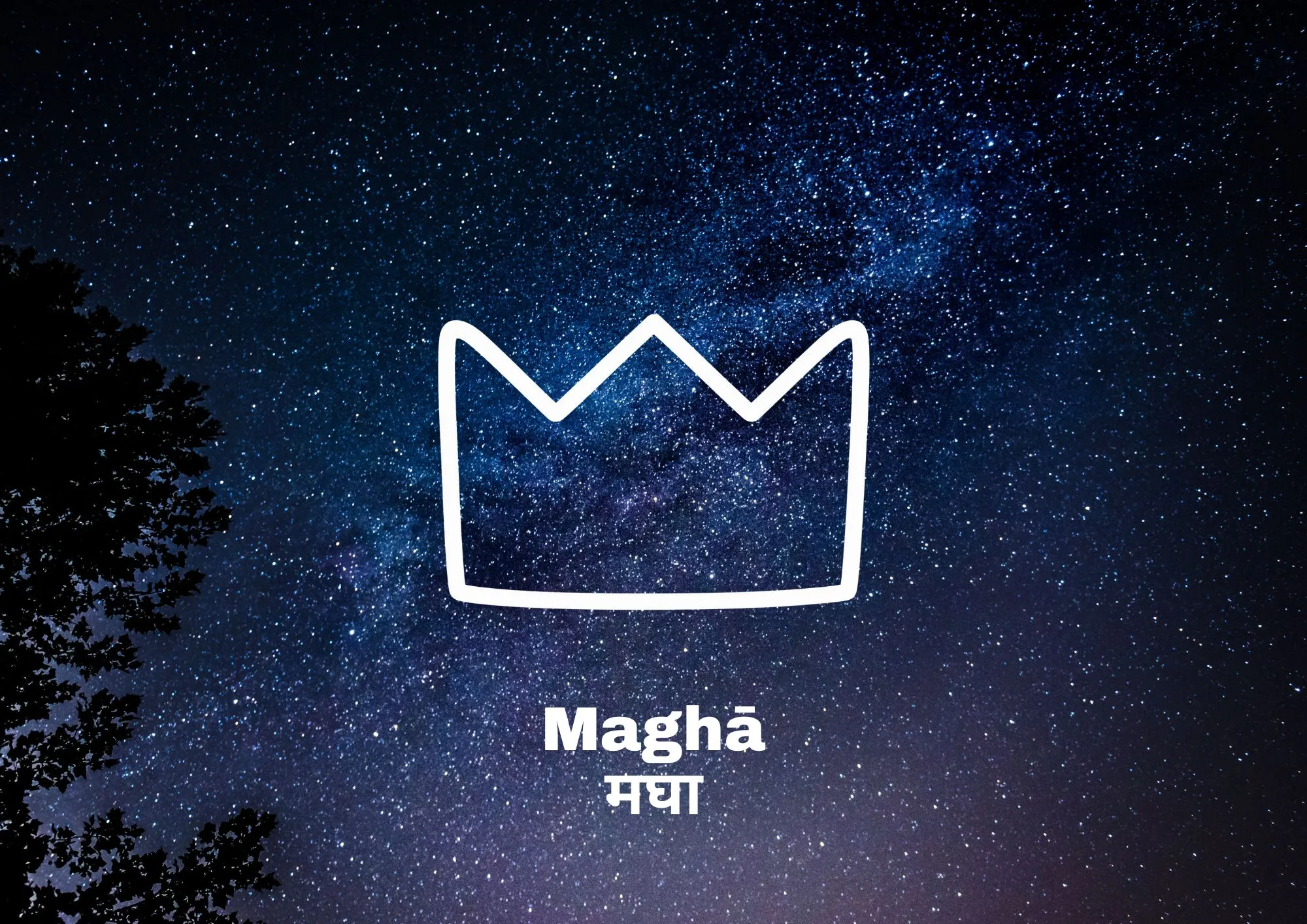 Ilustração simbólica do Nakshatra Maghā na Astrologia Védica